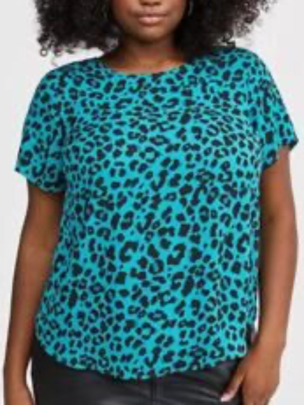 EUC Torrid Size 2 Teal Animal Print Blouse